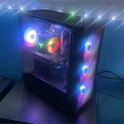 Gaming Tower PC Intel i5-12400F RTX 2060 SUPER 16GB RAM 466GB SSD RGB Win11