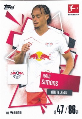 XAVI SIMONS   25-26 TOPPS MATCH ATTAK  BUNDESLIGA   BASE CARD # 115