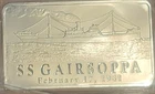 SS Gairsoppa Certified Shipwreck Silver 10 Troy Oz .999 Silver Bar + Odyssey CO