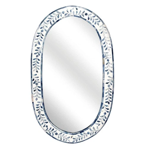 Trubadur Blue And White Bone Inlay Mirror - Picture 8 of 8