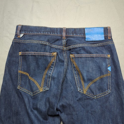 Jeans Adidas Originals Straight Fit Uomo W30 L30 Blu Denim Y2K Stile Retrò Punk - Foto 8 di 14