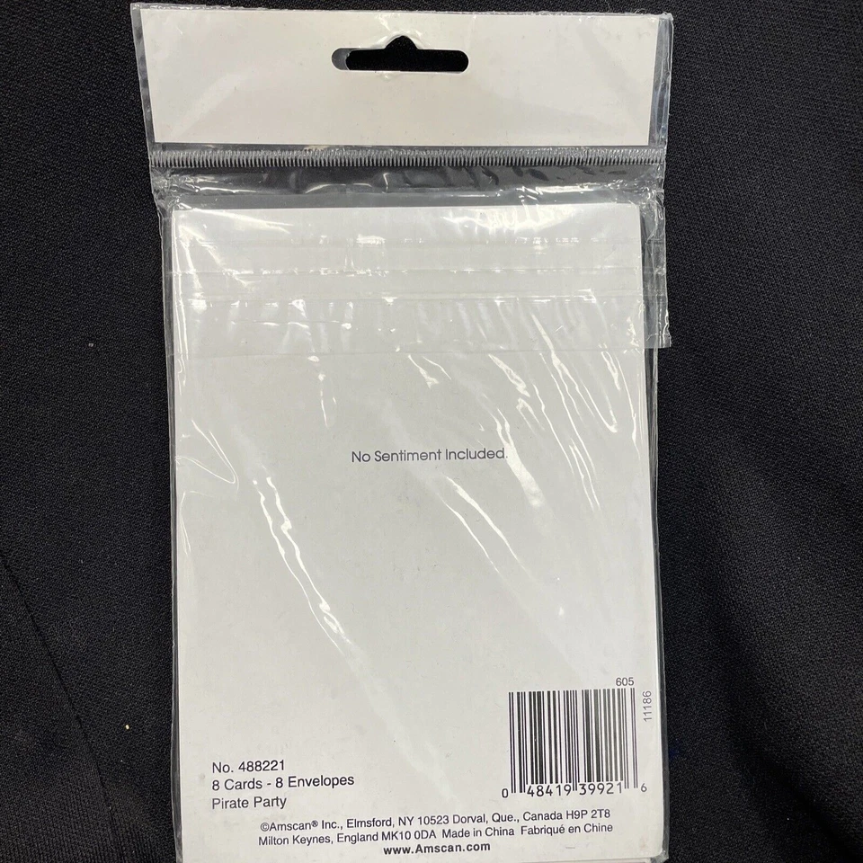 Amscan  Pirate Thank You  Party Invitations 3-7/8 x 5-5/8" Blue/Red 8Ct - Image 3 of 3