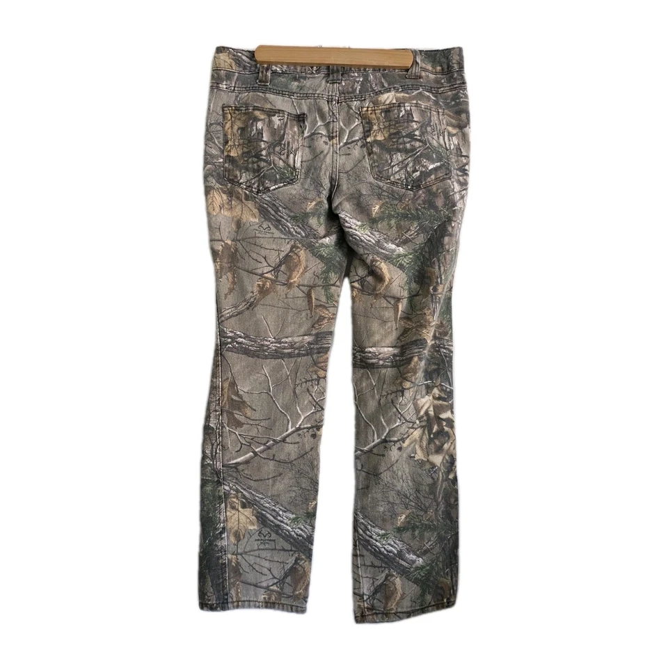 Real Tree Camouflage Women Size 12 Jeans Pants Pink Waist Key Clip Camo Hunting - Image 2 of 4