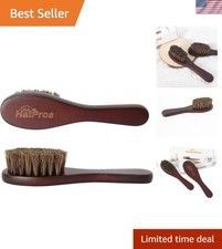 Horsehair Bristles Hat, Shoe  Clothing Brush w/Wooden Handle  Compact Trave...