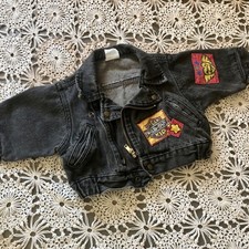 vintage 80s/90s Hopscotch toddler denim moto-style jacket 12M 