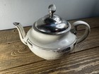 Vintage Buffalo Pottery Semi-Vitreous Teapot Silver Lid Crystal Knob Black Deco — photo 3