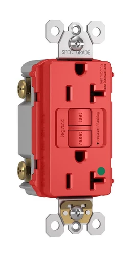 Legrand PT2097HGRED GFCI Duplex Receptacle 20A 125V Tamper-Resistant Red