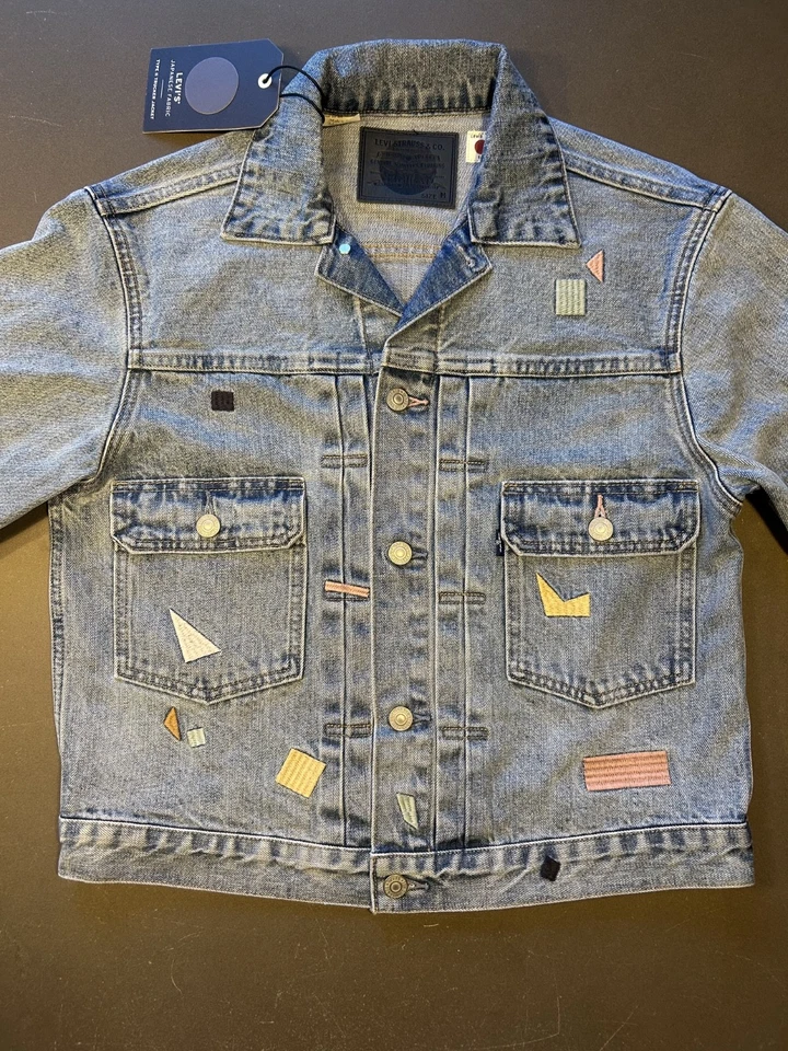 Levi's Made in Japan Type II Trucker Jacket Embroidered Denim Women's Size M NEW - Image 2 of 4