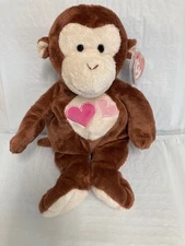 Ty Pluffies❤️Lovesy The Monkey 10" Plush New MWMT's
