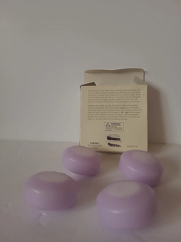 Pier I Imports Box Of 4 Floating Citronella Candles Purple - Image 3 of 4