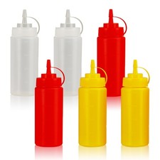 16oz Leak-Proof Sauce Squeeze Bottles- BPA-Free Kitchen  Restaurant Dispense...