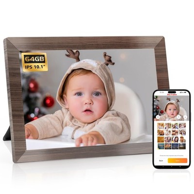 10.1 WiFi Digital Picture Frame, IPS Touch Screen Smart Cloud Digital Photo F...