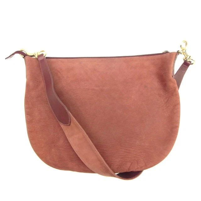 Sac bandoulière Gucci dos un ancien cuir daim doré bordeaux T11343S
