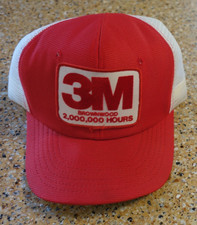 VINTAGE RED TRUCKER MESH HAT - 3M BROWNWOOD 2,000.000 HOURS - Custom Patch