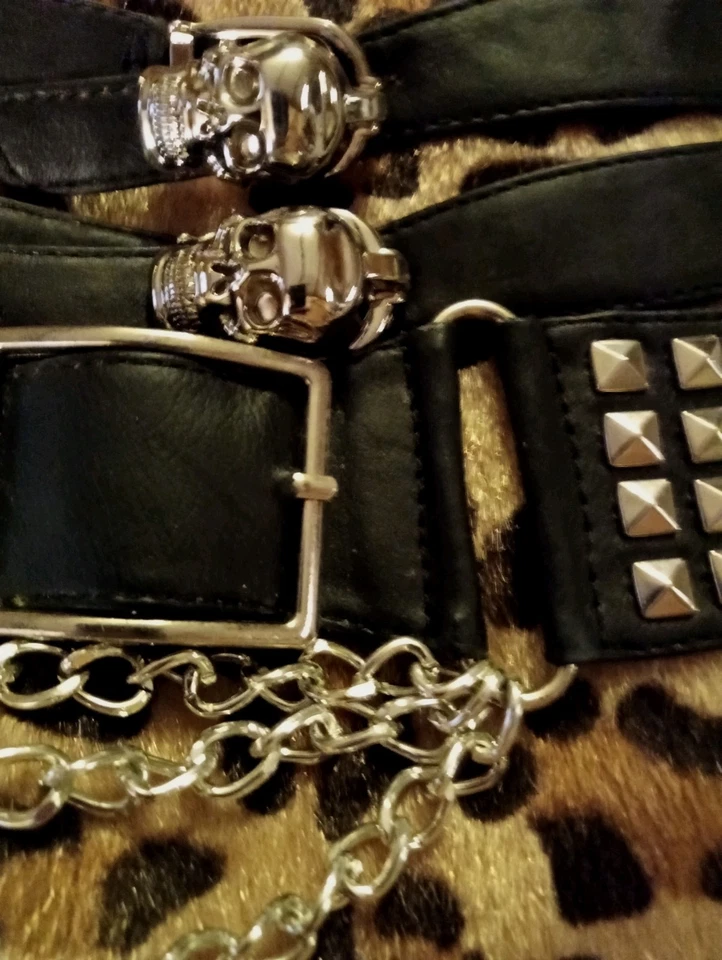 RARE Abbey Dawn by Avril Lavigne High Heel Studded Open Toe Leopard Print Boots - Image 3 of 4