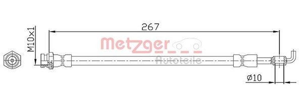 Bremsschlauch Metzger Autoteile 4112230 FüR Mazda GY GG Hatchback Station Wagon-image