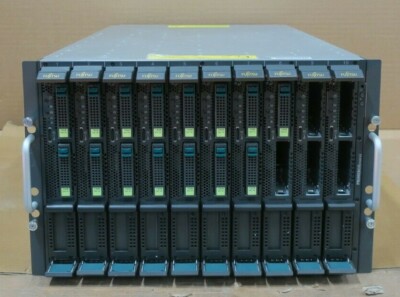 Fujitsu-Siemens PRIMERGY BX600 S3 mit 10x BX620 S5 2x L5530 CPU Blade Servern
