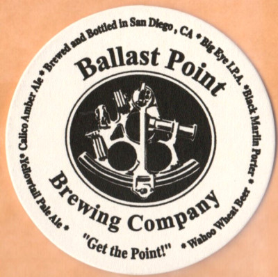 Ballast Point Brewing Co   Beer Coaster San Diego CA