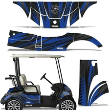 Cart Graphics Kit Decal Sticker For Yamaha Golf Cart 2007-2016 NUKE BLUE