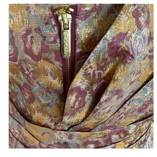 ZAC POSEN TRULY metallic gold floral sleeveless cocktail dress Sz 4 - Picture 4 of 4