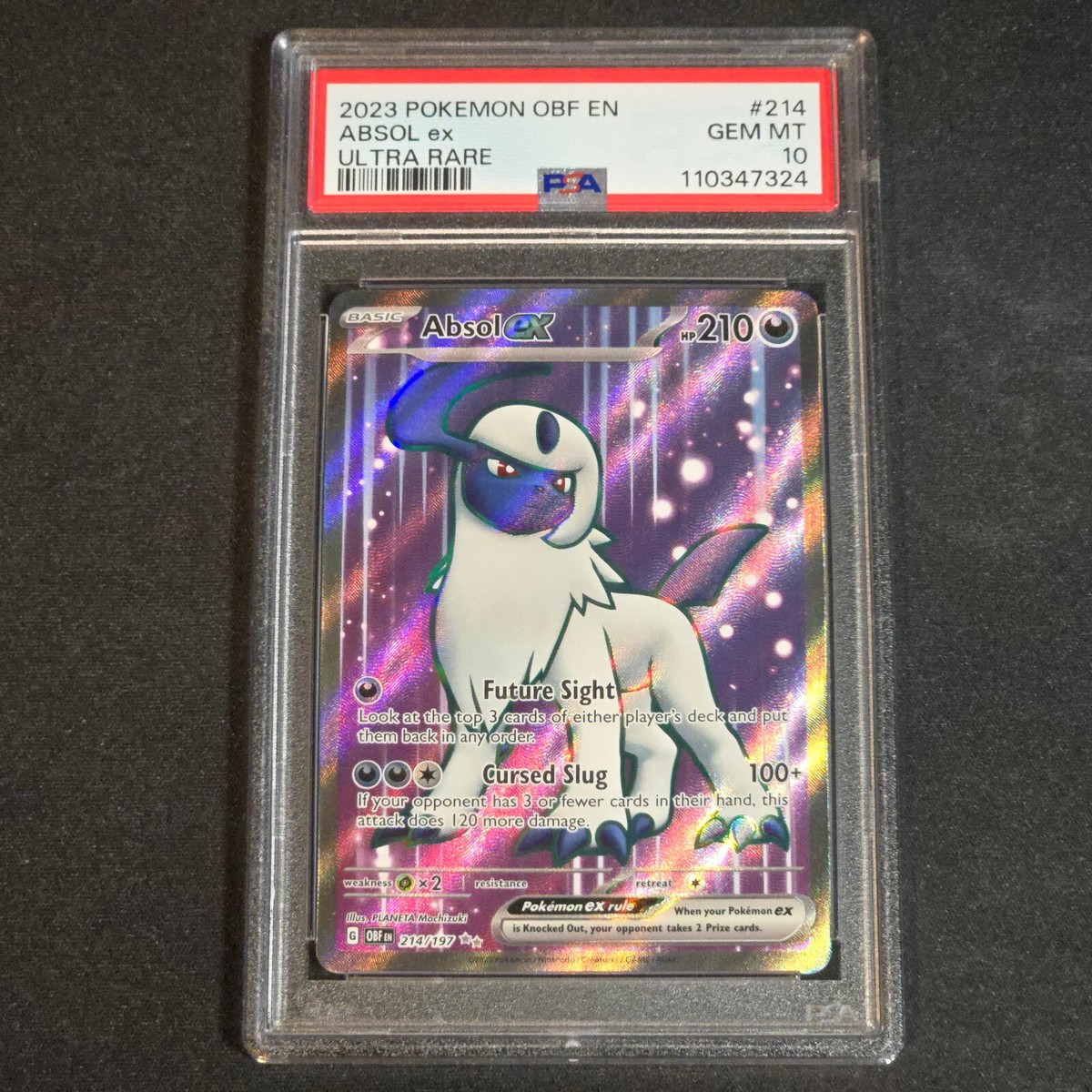 PSA 10 GEM Mint Absol ex 214/197 Ultra Rare Full Art Pokémon SV03