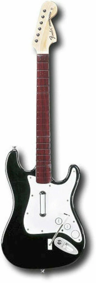 GENUINE Nintendo Wii-U/Wii ROCK BAND 2 Fender Wireless GUITAR WITH DONGLE Black - Image 2 of 3