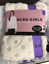 BCBG GIRLS Plush Hoodie  Legging Set In White  Black Size XS-5/6 -Super Soft
