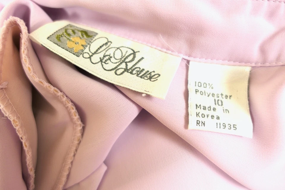 Blusa Plisada Panel De Colección Años 90 80 Gasa Transparente Púrpura Lila La A Medida M Foto 4 de 4