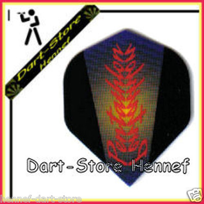 6 Dart Flights Pentathlon New Style STANDARD, schwarz-blau