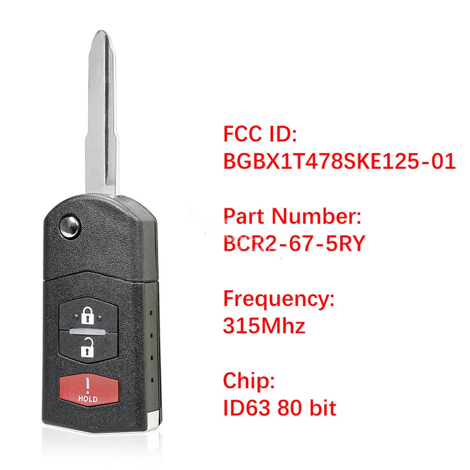 Mando a distancia de entrada sin llave para Mazda CX-7 2007 2008 2009 2010 2011 2012 llavero de coche Foto 2 de 4