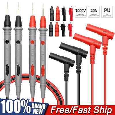 2Sets Multimeter Test Leads for Fluke Meter Electrical Alligator Clip Probes 20A
