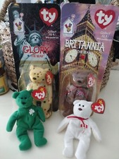 Ty McDonalds Beanie Baby International Bears, Complete Set Glory, Maple, Erin