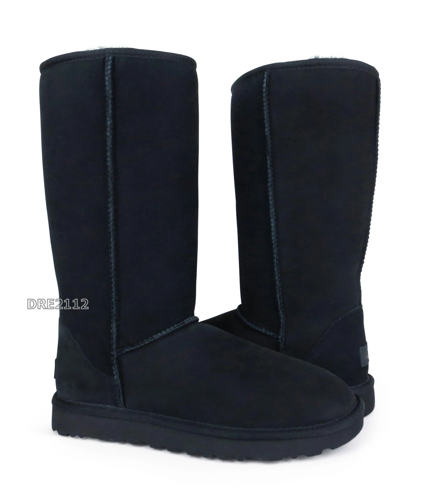 Stivali donna UGG Classic Tall II neri in pelliccia scamosciata taglia 6 NUOVI 