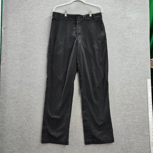 Dickies Men Pants 32X32 Black Logo Polyester Cotton Workwear