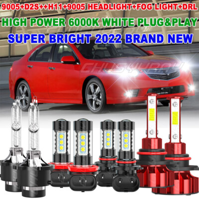 For Acura TSX 2009 2010 6000K HID LED kit de Faros alto/bajo+luz antiniebla DRL