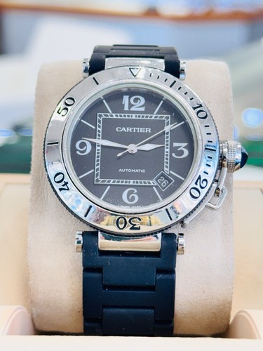 Cartier Pasha Seatimer 40mm 2790 Steel Black Dive Bezel Diver Watch - Picture 4 of 10