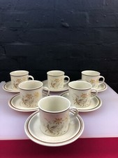 6 x Royal Doulton Sandsprite LS1013 Lambethware Teacups and Saucers 5 Sets