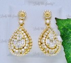 14k Yellow gold Natural Diamond dangling earring Stylish 0.98 ct Pear — photo 1