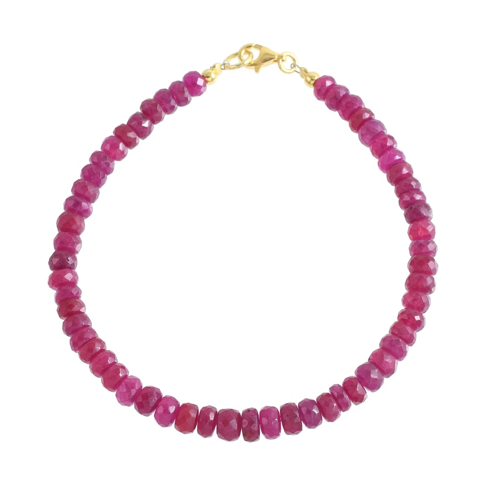 Top Quality Ruby 5mm Beads Exquisite Handmade July Birthstone Bracelet - Image 4 of 4