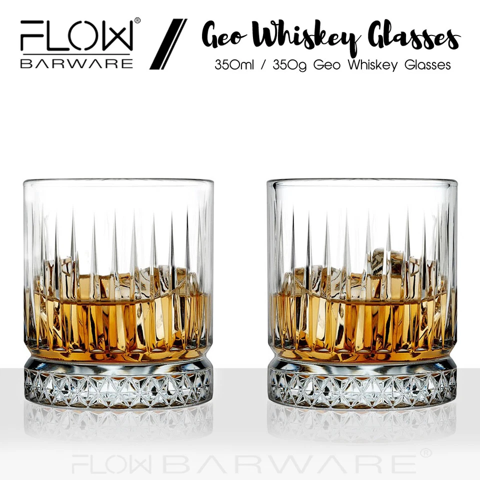GEO Whiskey Glasses Bar Gift Scotch, Gin, Bourbon G&T Glass Tumblers BOXED - Image 4 of 4
