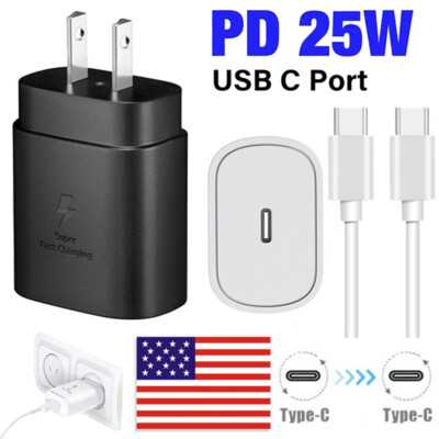 25W Type USB-C Super Fast Wall Charger+Cable For Samsung A13 A22 A34 5G A25 A35