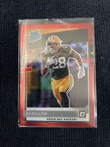 2020 PANINI DONRUSS OPTIC AJ DILLON RC RATED ROOKIE RED HYPER CARD #174