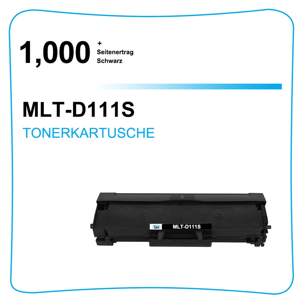 Paquete de 4 cartuchos de tóner MLT-D111S negros para impresora Samsung Xpress M2020W M2070FW Foto 2 de 4