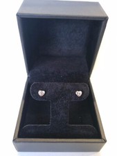 Sterling Silver and CZ Infant Heart Earrings