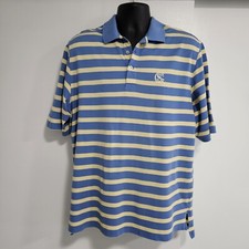 Polo Golf Ralph Lauren Shirt Mens L Short Sleeve Striped Yellow Blue Stripe Logo