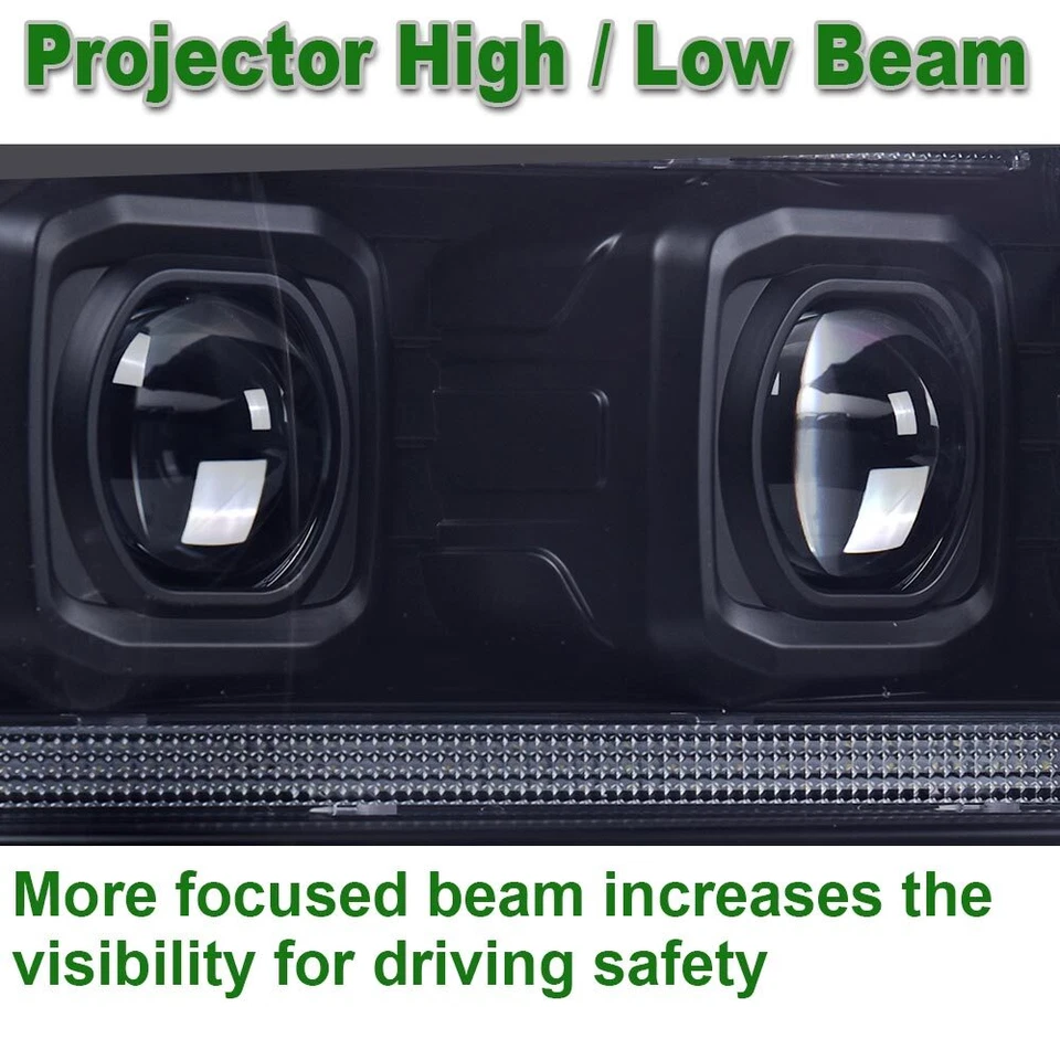 Подходит для 07–14 Chevy Avalanche Tahoe Suburban двойные светодиодные прожекторные фары дымчатые - Изображение 4 из 4