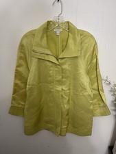 Charter Club L Linen Blend 3/4 Sleeve Jacket Pockets
