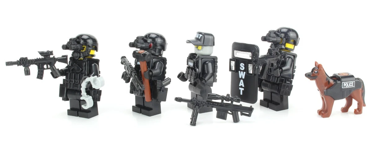 Custom SWAT Team Police Officer Tactical Unit made w/ real LEGO® Minifigure