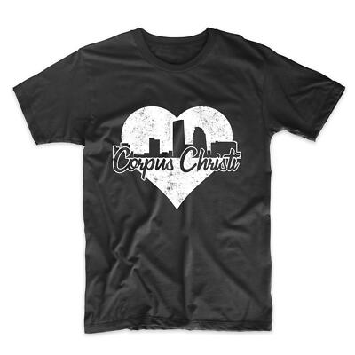 Men's Corpus Christi Shirt - Retro Corpus Christi Texas Skyline Heart T-Shirt