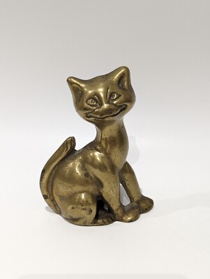 Vintage Peerage Cheshire Cat Messing Pfeife Rest Figur Kerze Ornament Statue 3,5''